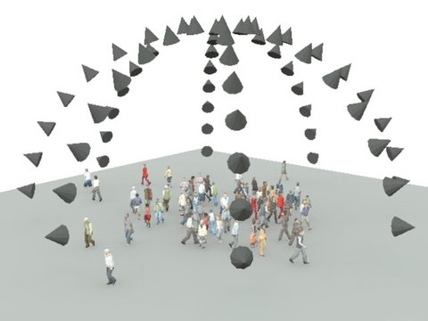 Crowd scene simulation.